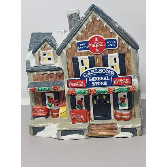 Carlsons‎ General Store Coca-Cola Ceramic Village House - Picture 1 of 14